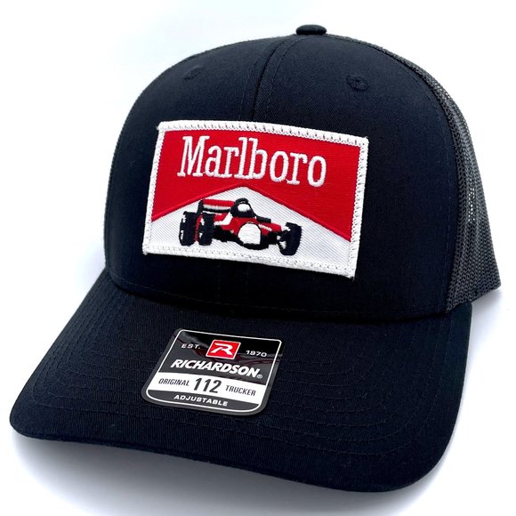 Marlboro F1 Formula 1 Racing Vintage Patch Hat - All Black Richardson 112 - Picture 1 of 9